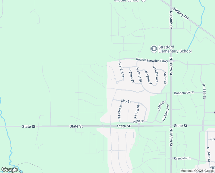 map of restaurants, bars, coffee shops, grocery stores, and more near 17426 Bondesson Street in Bennington