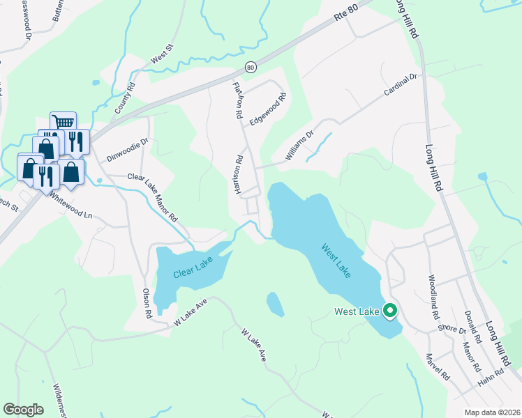 map of restaurants, bars, coffee shops, grocery stores, and more near 24 Putzel Avenue in Guilford
