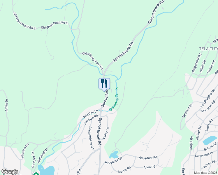 map of restaurants, bars, coffee shops, grocery stores, and more near 410 Sprout Brook Road in Philipstown