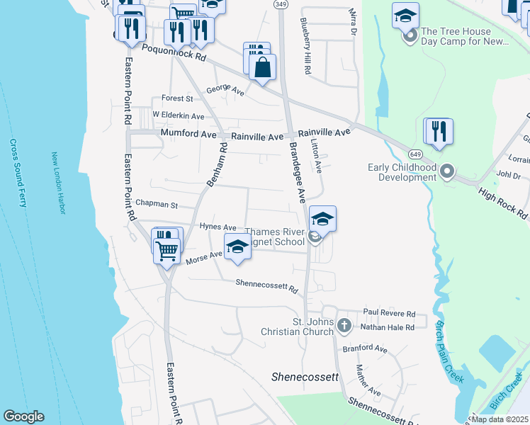 map of restaurants, bars, coffee shops, grocery stores, and more near 29 Godfrey Street in Groton