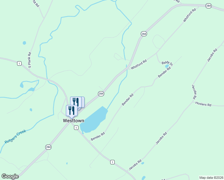 map of restaurants, bars, coffee shops, grocery stores, and more near 860 New York 284 in Westtown