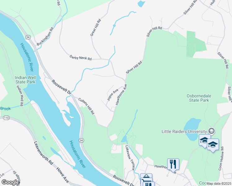 map of restaurants, bars, coffee shops, grocery stores, and more near 14 Joyce Avenue in Derby
