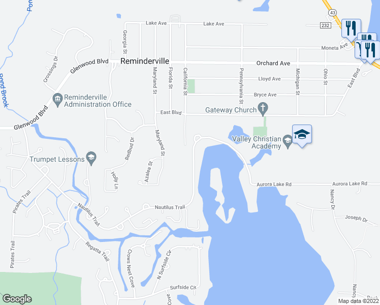 map of restaurants, bars, coffee shops, grocery stores, and more near 812 Nautilus Trail in Aurora