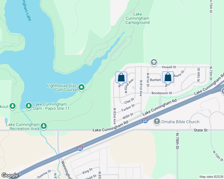 map of restaurants, bars, coffee shops, grocery stores, and more near 8826 North 83rd Avenue in Omaha