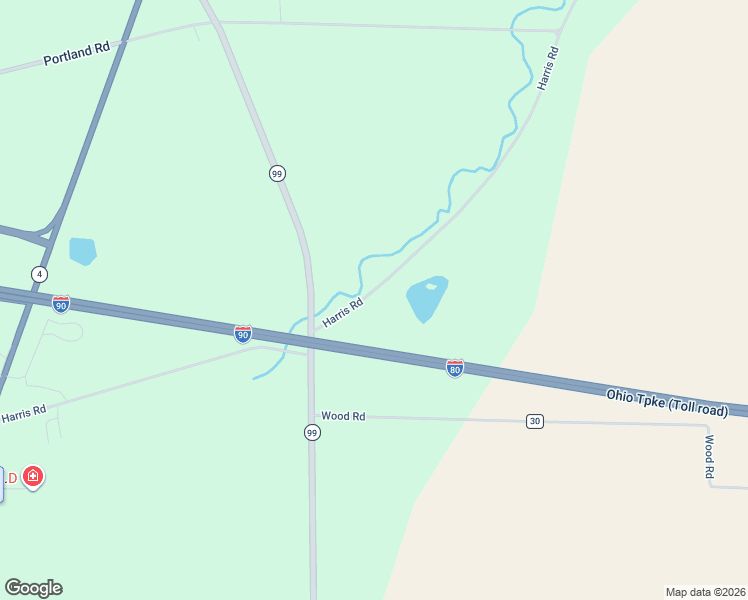 map of restaurants, bars, coffee shops, grocery stores, and more near 4208 Harris Rd in Sandusky