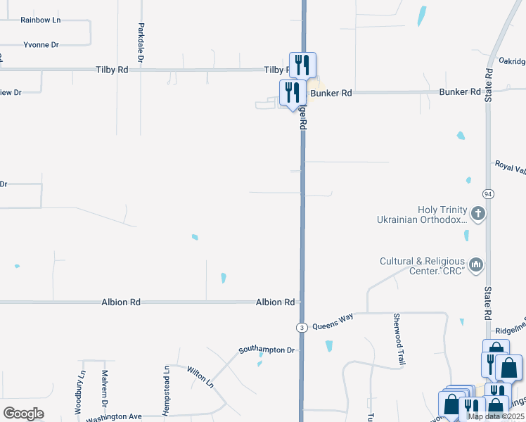 map of restaurants, bars, coffee shops, grocery stores, and more near 9726 Ridge Road in North Royalton