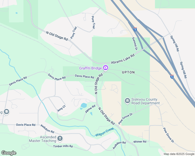 map of restaurants, bars, coffee shops, grocery stores, and more near 501 Davis Place Road in Mount Shasta