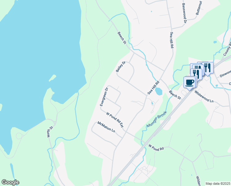 map of restaurants, bars, coffee shops, grocery stores, and more near 4 Dogwood Road in North Branford