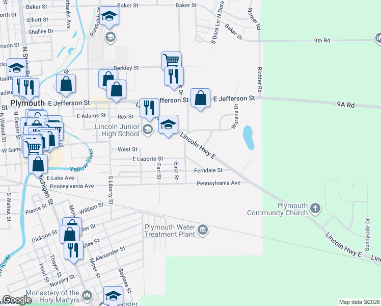 map of restaurants, bars, coffee shops, grocery stores, and more near 100-198 Kingston Rd in Plymouth