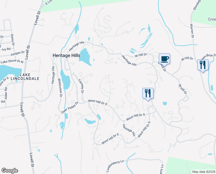 map of restaurants, bars, coffee shops, grocery stores, and more near 580 Heritage Hills in Westchester County