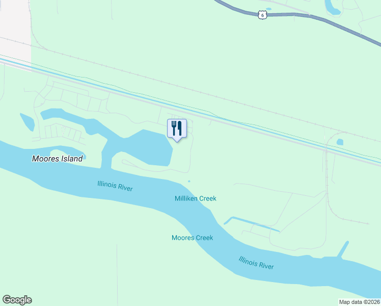 map of restaurants, bars, coffee shops, grocery stores, and more near Leeward Way in LaSalle County