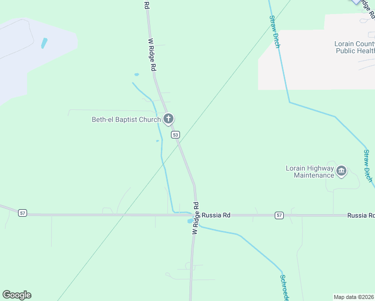 map of restaurants, bars, coffee shops, grocery stores, and more near 10333 West Ridge Road in Elyria