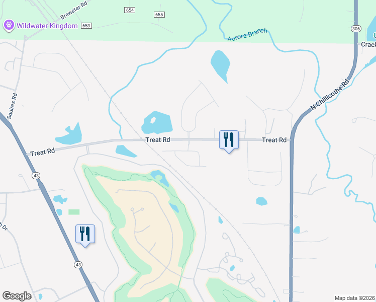 map of restaurants, bars, coffee shops, grocery stores, and more near 870 Tara Drive in Aurora