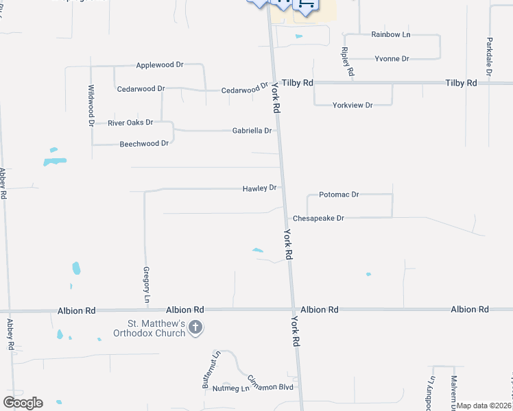 map of restaurants, bars, coffee shops, grocery stores, and more near 9921 Hawley Drive in North Royalton