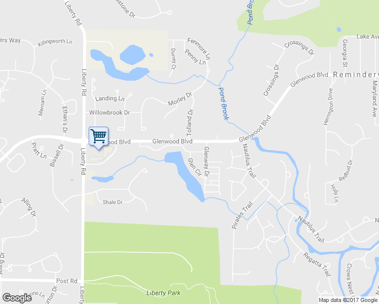 map of restaurants, bars, coffee shops, grocery stores, and more near 10399 Glen Circle in Reminderville