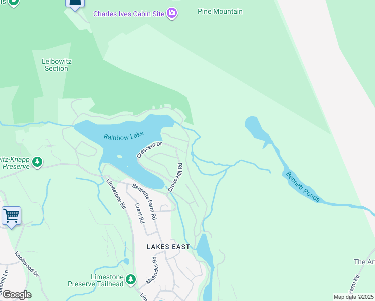 map of restaurants, bars, coffee shops, grocery stores, and more near 16 Mountain Road in Ridgefield