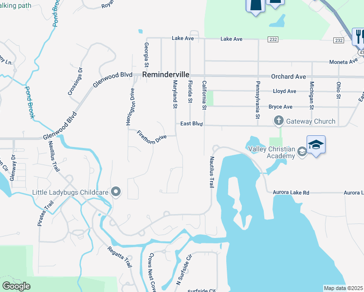 map of restaurants, bars, coffee shops, grocery stores, and more near 10405 Maryland Street in Aurora
