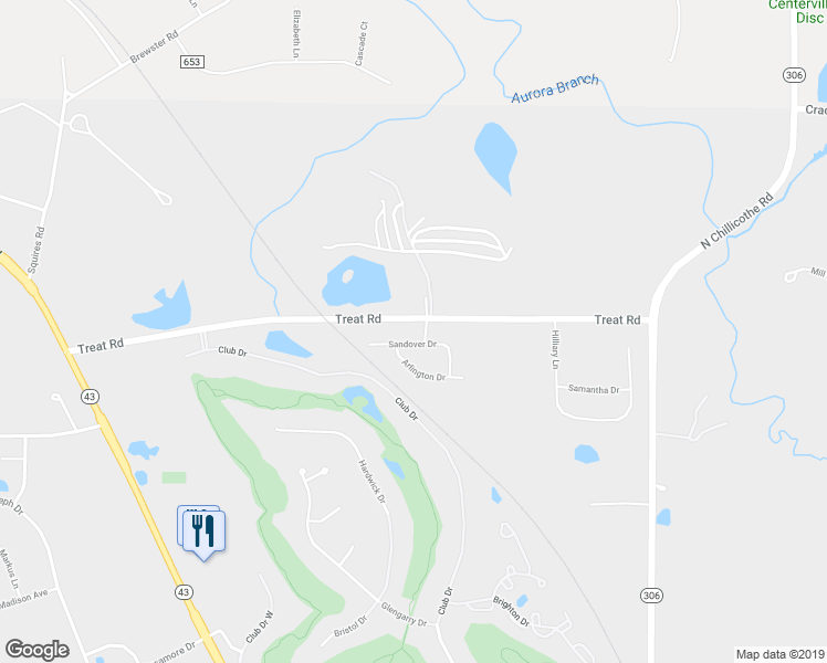 map of restaurants, bars, coffee shops, grocery stores, and more near 870 Tara Drive in Aurora