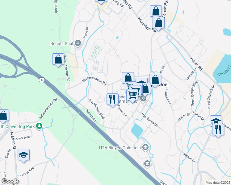map of restaurants, bars, coffee shops, grocery stores, and more near 3 Zenta Road in Palm Tree