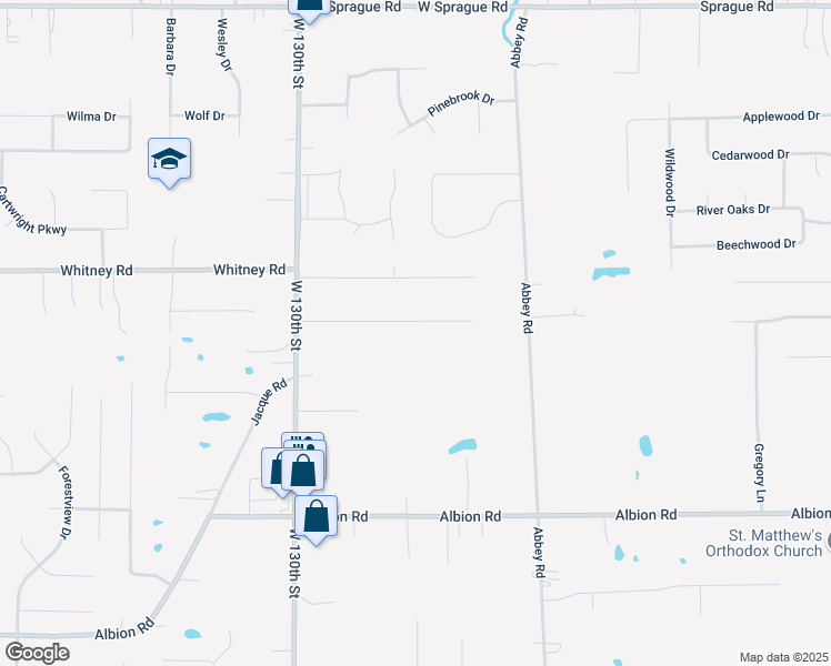map of restaurants, bars, coffee shops, grocery stores, and more near 12709 Patricia Drive in North Royalton