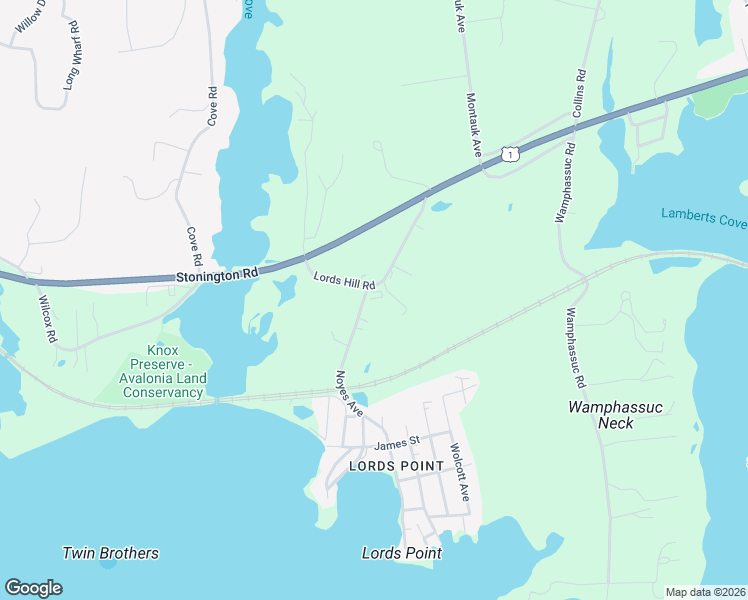 map of restaurants, bars, coffee shops, grocery stores, and more near 7 Noyes Avenue in Stonington