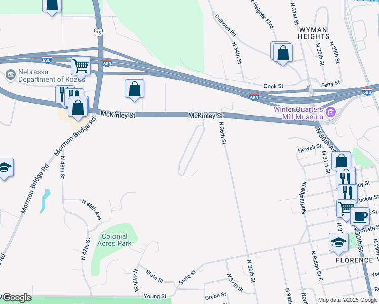 map of restaurants, bars, coffee shops, grocery stores, and more near a26 Town Country Trailer Park Road in Omaha