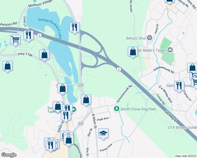 map of restaurants, bars, coffee shops, grocery stores, and more near 11 Jane Court in Monroe