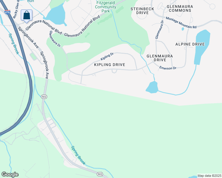 map of restaurants, bars, coffee shops, grocery stores, and more near 105 In The Deed in Moosic