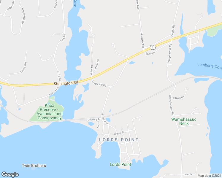 map of restaurants, bars, coffee shops, grocery stores, and more near 7 Noyes Avenue in Stonington