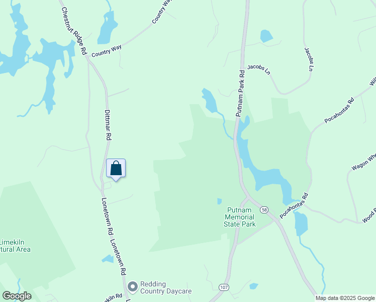 map of restaurants, bars, coffee shops, grocery stores, and more near 61 Putnam Park Road in Redding