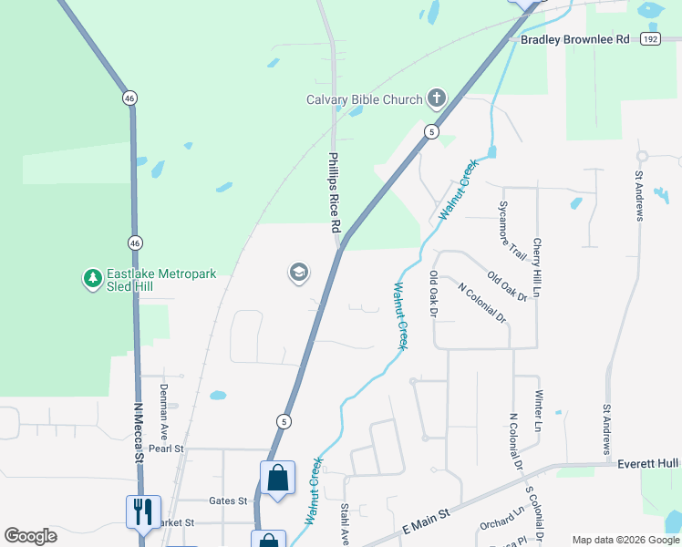 map of restaurants, bars, coffee shops, grocery stores, and more near 533 North High Street in Cortland
