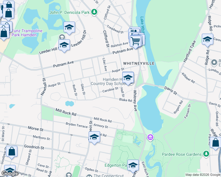 map of restaurants, bars, coffee shops, grocery stores, and more near 42 Morris Street in Hamden