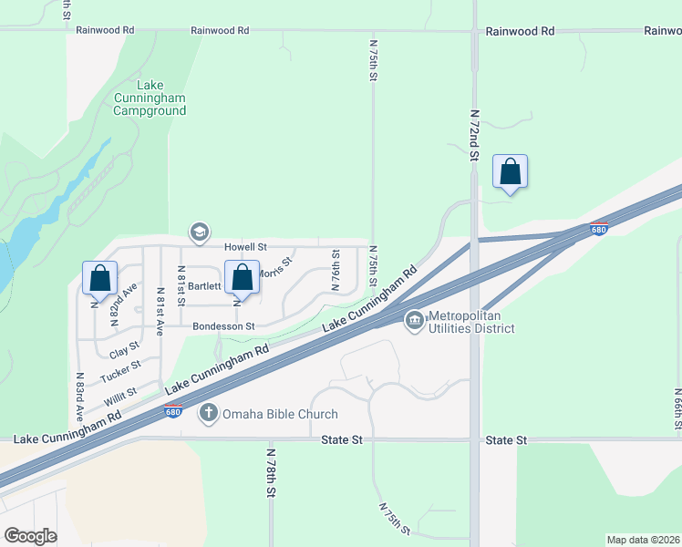 map of restaurants, bars, coffee shops, grocery stores, and more near 8813 Bondesson Street in Omaha