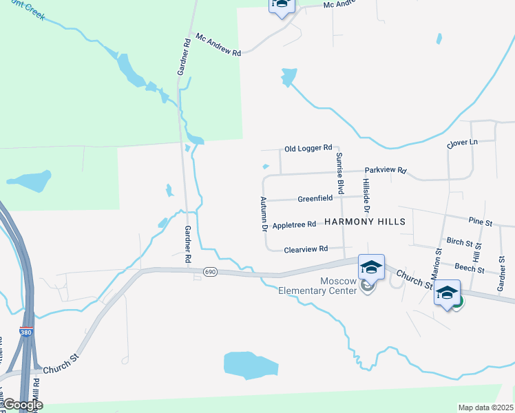 map of restaurants, bars, coffee shops, grocery stores, and more near 305 Autumn Dr in Moscow