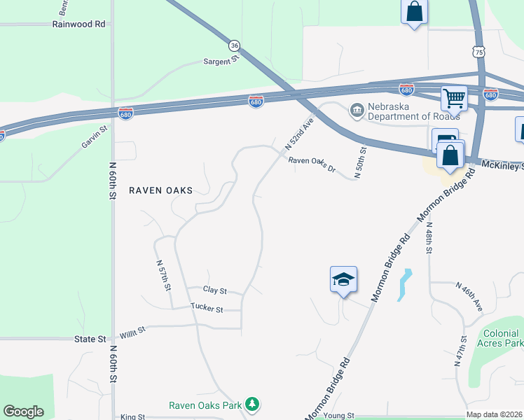 map of restaurants, bars, coffee shops, grocery stores, and more near 8923 North 52nd Avenue in Omaha