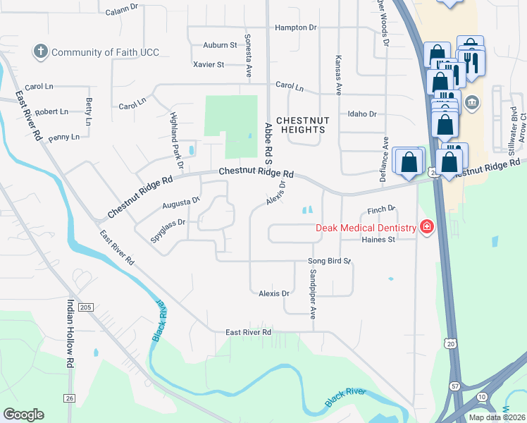 map of restaurants, bars, coffee shops, grocery stores, and more near 396 Pemberton Drive in Elyria