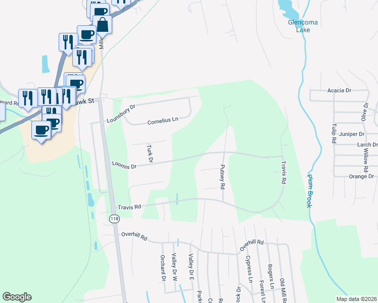 map of restaurants, bars, coffee shops, grocery stores, and more near in Baldwin Place