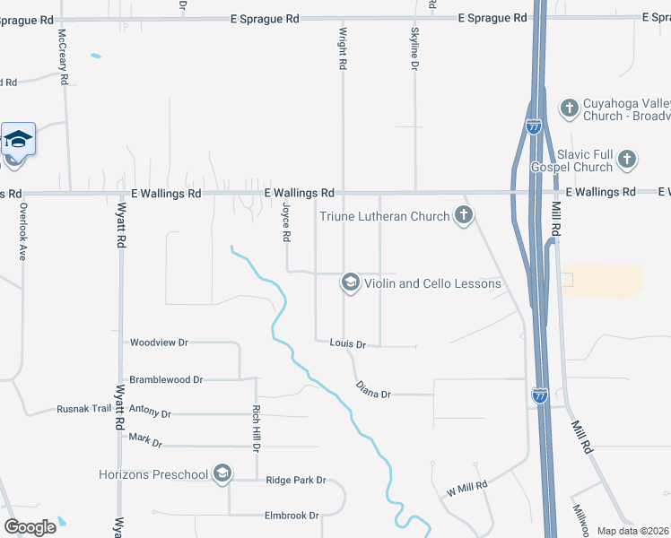 map of restaurants, bars, coffee shops, grocery stores, and more near 8247 Marianna Boulevard in Broadview Heights