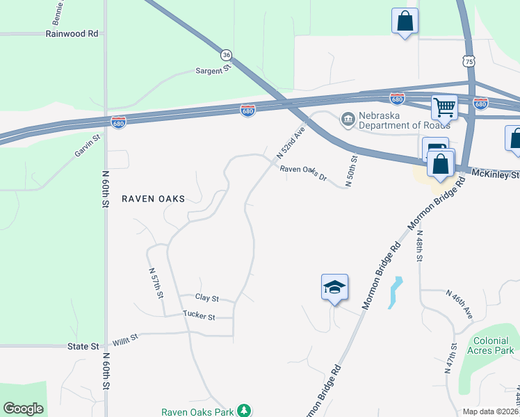 map of restaurants, bars, coffee shops, grocery stores, and more near 8923 North 52nd Avenue in Omaha
