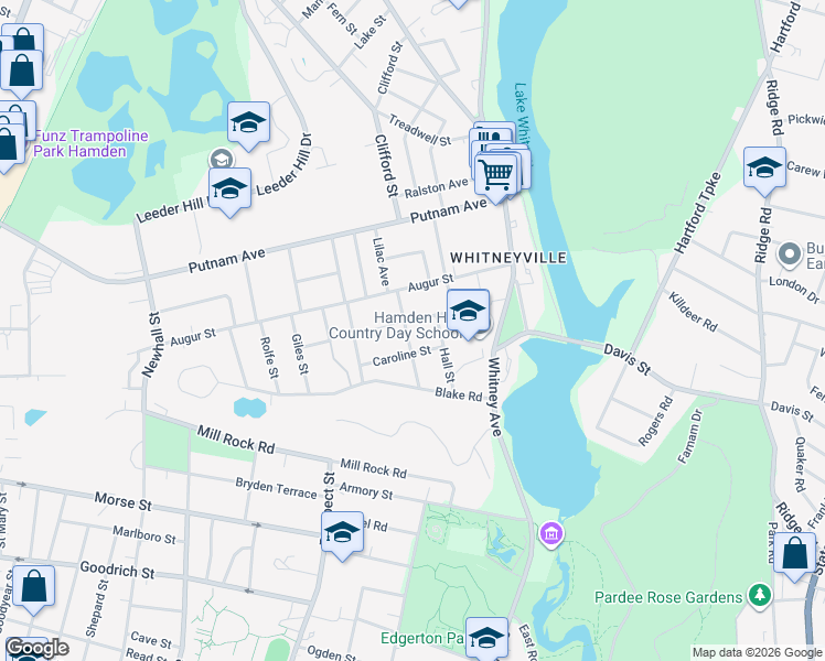 map of restaurants, bars, coffee shops, grocery stores, and more near 42 Morris Street in Hamden