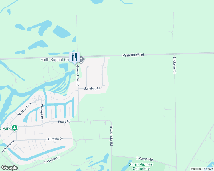 map of restaurants, bars, coffee shops, grocery stores, and more near 6485 Junebug Lane in Morris