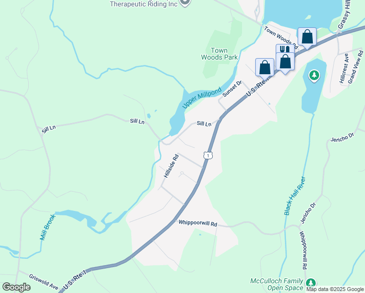 map of restaurants, bars, coffee shops, grocery stores, and more near 109 Sill Lane in Old Lyme
