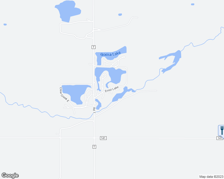 map of restaurants, bars, coffee shops, grocery stores, and more near Ernst Lake in Polk County