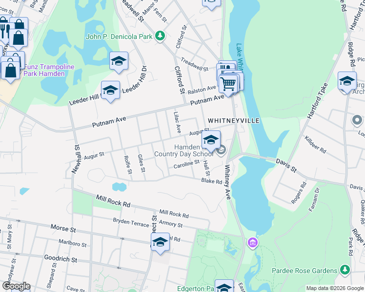 map of restaurants, bars, coffee shops, grocery stores, and more near 87 Morris Street in Hamden