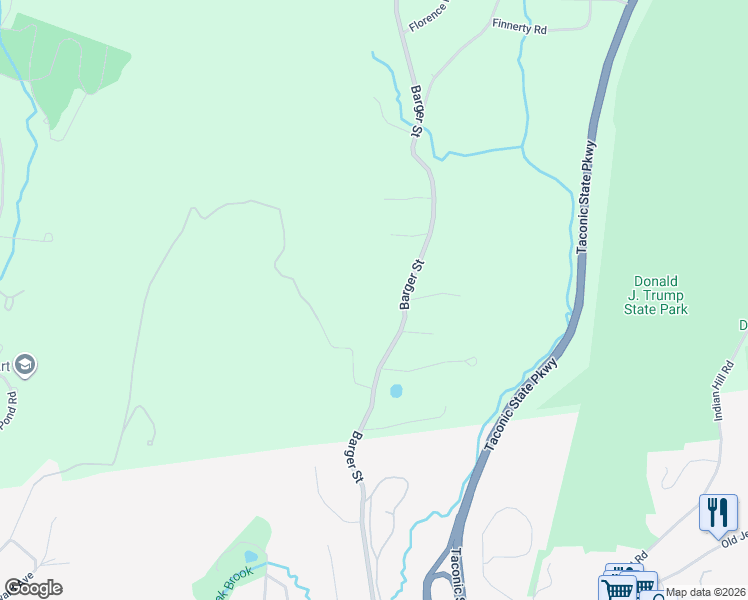 map of restaurants, bars, coffee shops, grocery stores, and more near 33 Barger Street in Putnam Valley