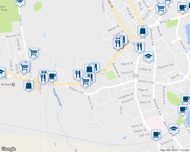 map of restaurants, bars, coffee shops, grocery stores, and more near 27 Boston Post Rd in Waterford