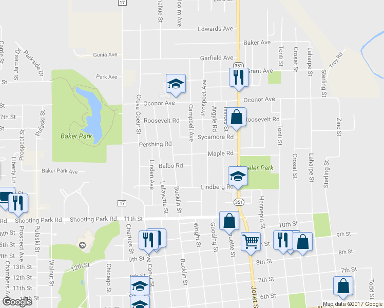 map of restaurants, bars, coffee shops, grocery stores, and more near 503 Maple Road in LaSalle