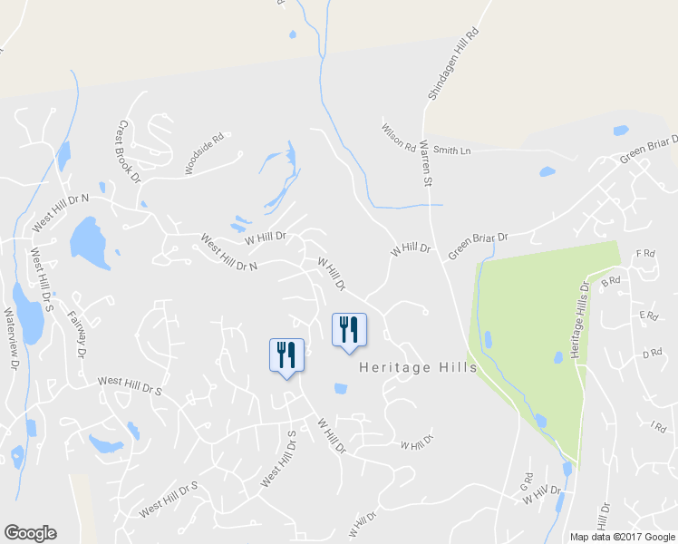map of restaurants, bars, coffee shops, grocery stores, and more near 386 Heritage Hills in Heritage Hills