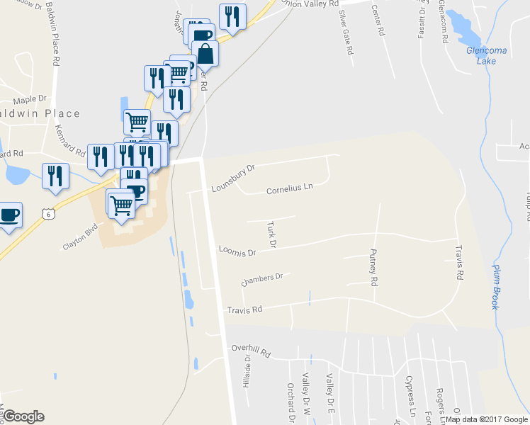 map of restaurants, bars, coffee shops, grocery stores, and more near 29 Hynard Place in Baldwin Place