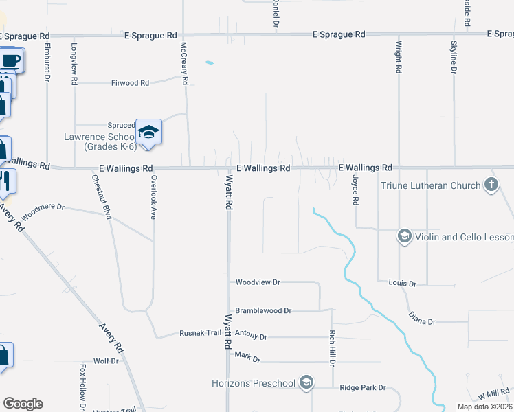 map of restaurants, bars, coffee shops, grocery stores, and more near 8180 Thackeray Court in Broadview Heights